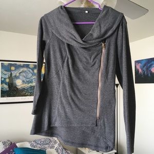 Gray cowl neck sweater